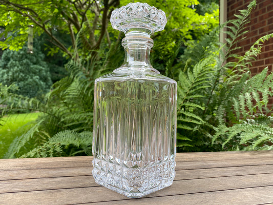 Vintage Cristal d’Arques Square Decanter Spirit 24% Clear Cut Lead Crystal Whiskey
