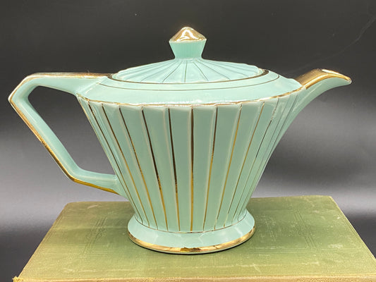 Antique Art Deco James Saddler & Sons Starburst Teapot c1940s