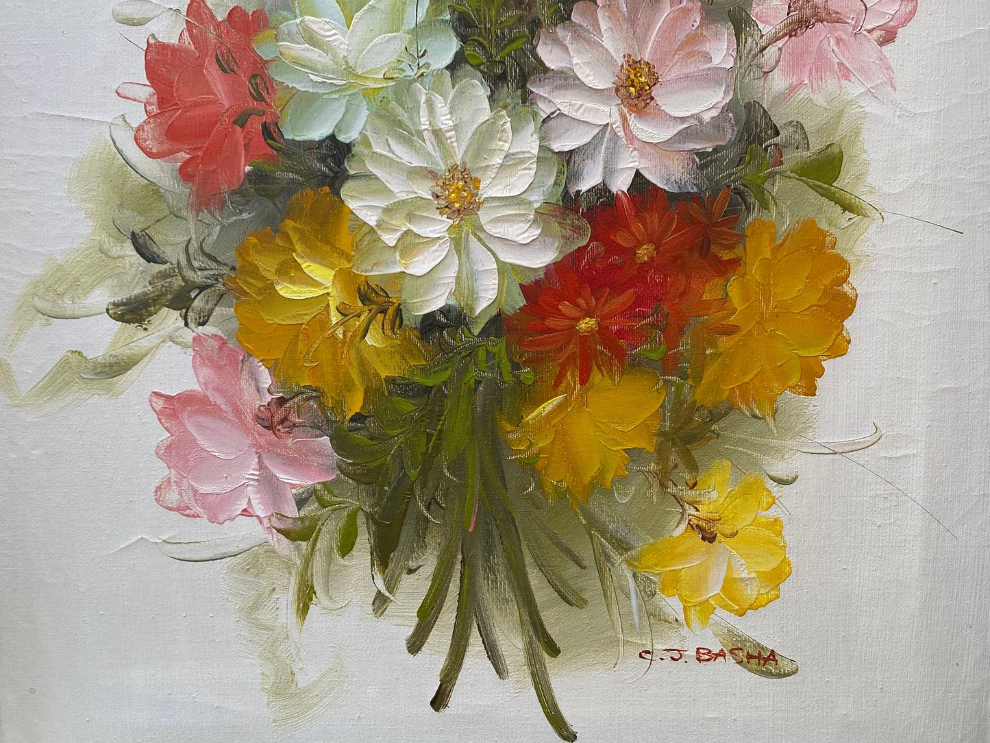 Mid 20th Century Continental School - A Colourful Bouquet - Framed Oil on Canvas