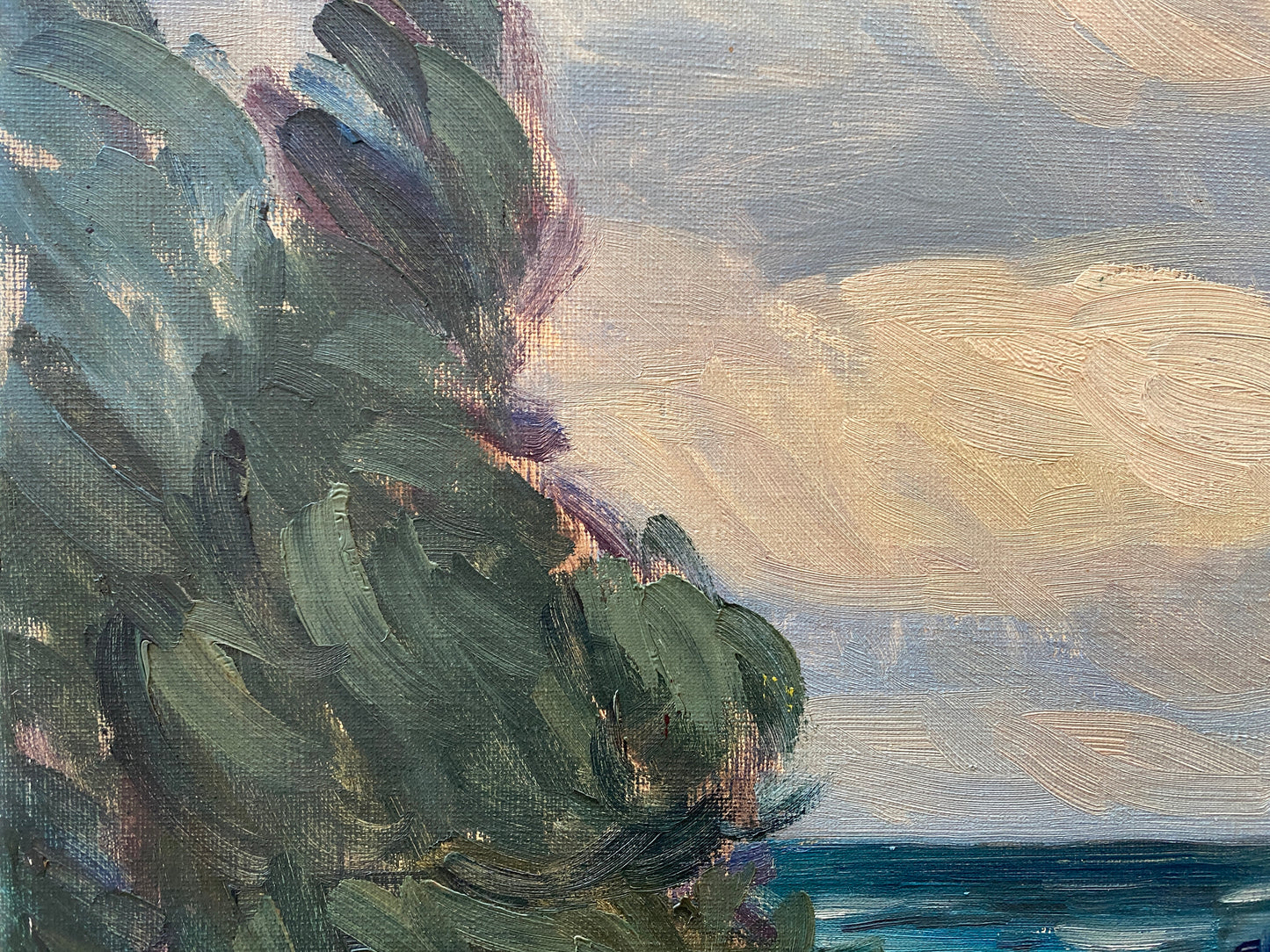 Early 20th Century Danish School - View of Sea from Coastal Path - Oil on Canvas
