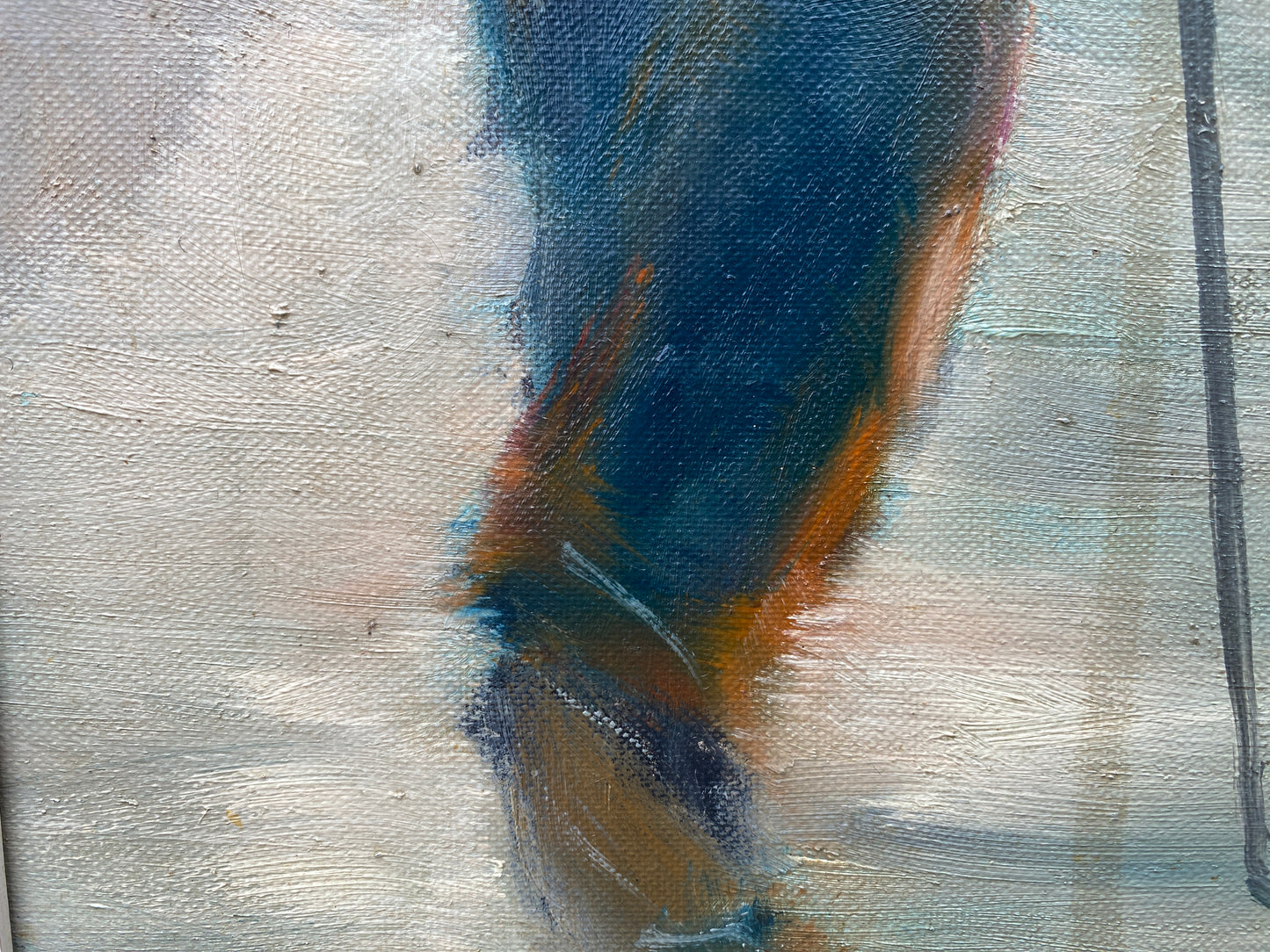 Framed Oil on Canvas Danish School Henning Büllier - 'Figures Walking Away' c 1960