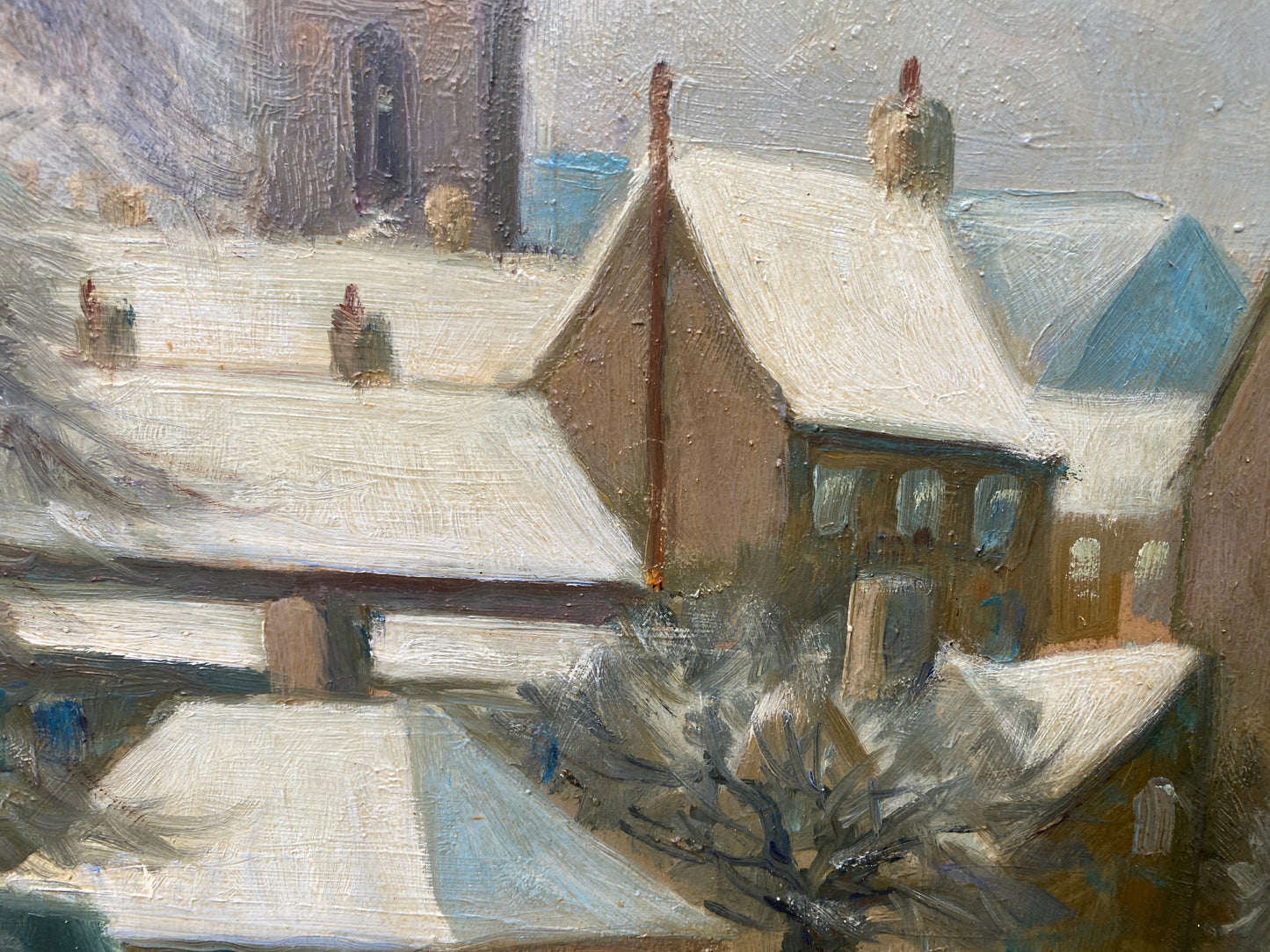 Danish 'View of the Church of Our Saviour on Christianshavn' Oil on Board c1950