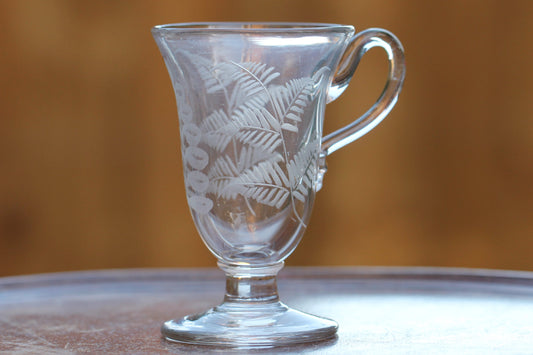 Georgian Glass Custard Cup c1820 with Etched Barley Hops