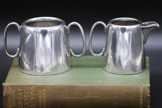 Cooper Brothers and Sons Antique English Victorian Silver Plated Creamer & Sugar Bowl c1890