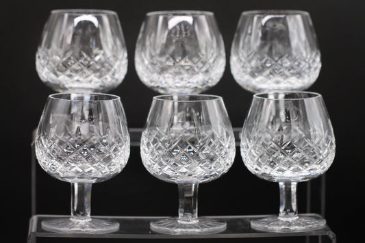 Set of Six Vintage Stunning Crystal Balloon Brandy Glasses for whiskey, brandy, cognac, rum