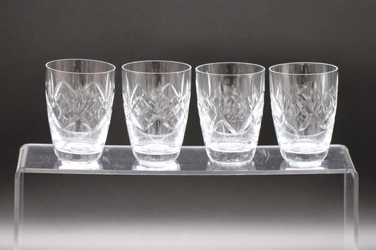 Set of 4 Vintage Stunning Edinburgh Cut Crystal Tumbler Glasses for whiskey, brandy, cognac, rum