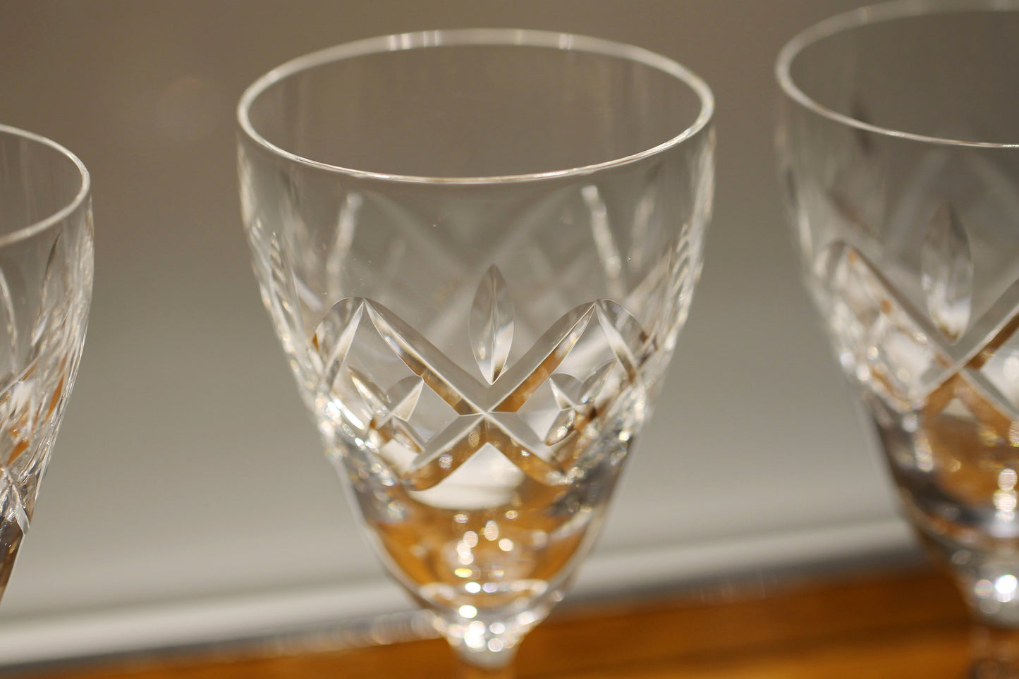 Set of Three Vintage Edinburgh Crystal Wine / Sherry Glasses c1970