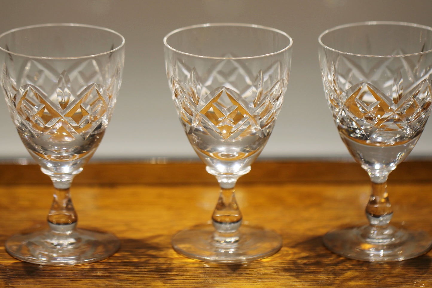 Three Vintage Edinburgh Crystal Cordial / Liqueur Glasses c1970