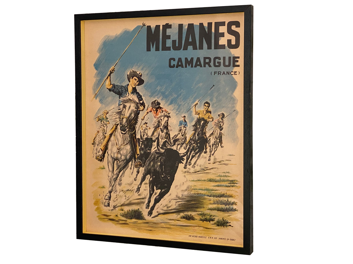 Vintage Original c1952 Travel Poster by Henry Couve Méjanes Camargue France