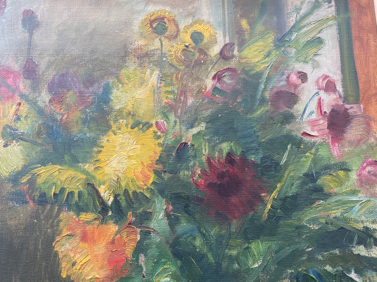 Mid 20th Century Continental School 'Flowers in Vase' - Framed Oil on Canvas