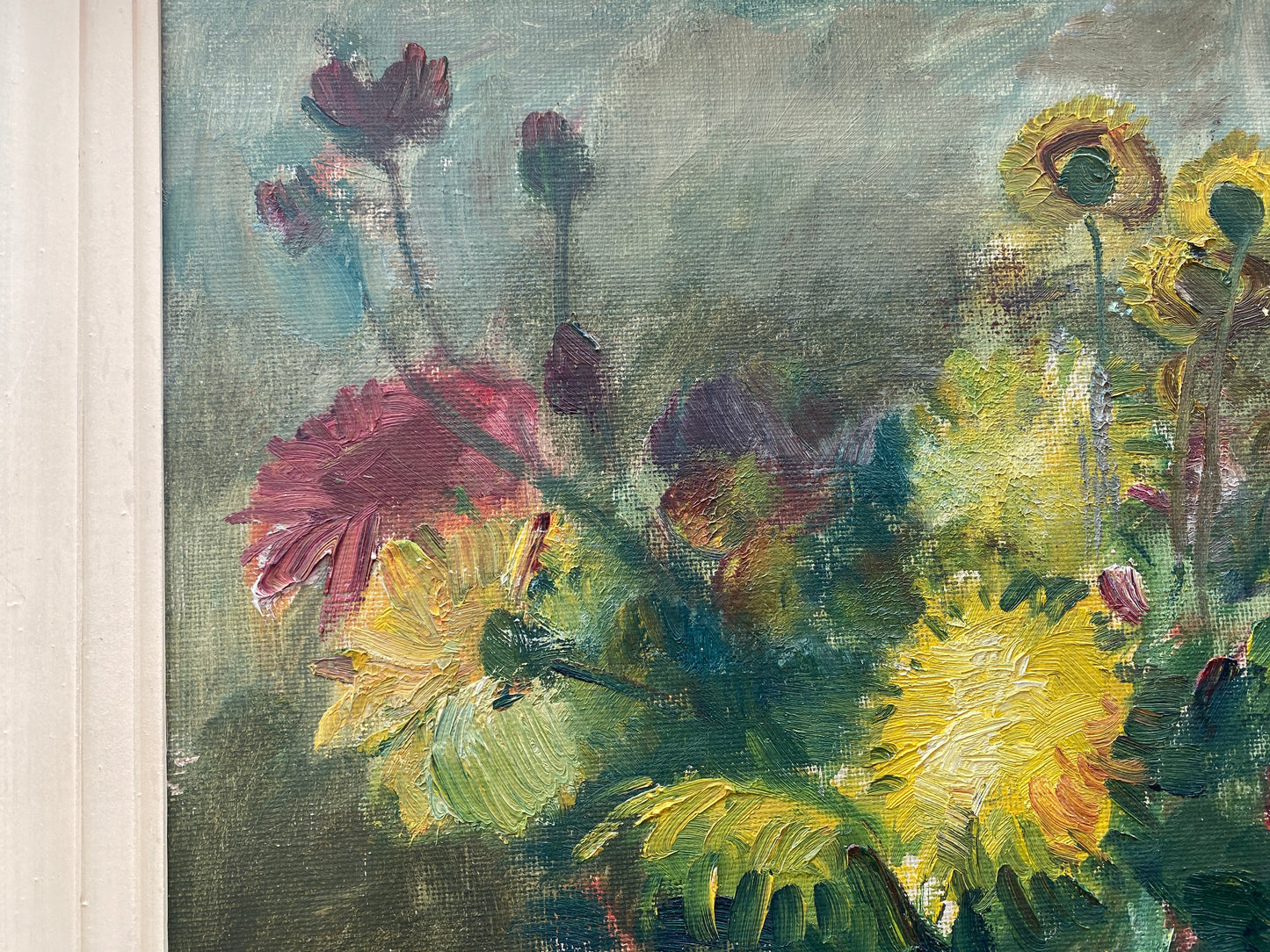 Mid 20th Century Continental School 'Flowers in Vase' - Framed Oil on Canvas