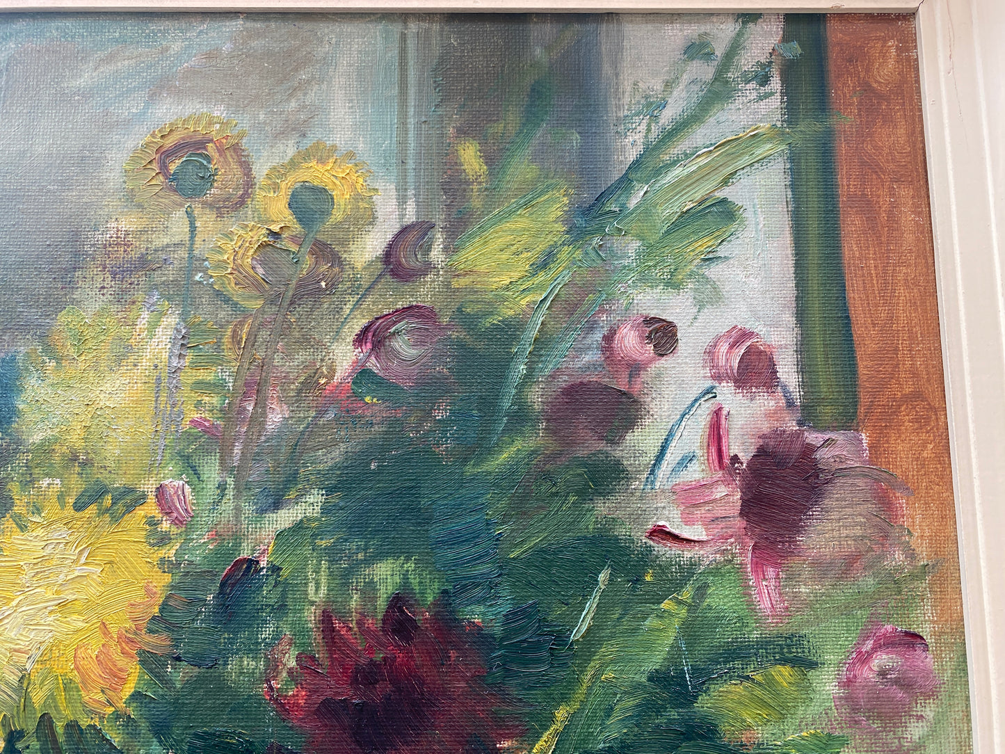 Mid 20th Century Continental School 'Flowers in Vase' - Framed Oil on Canvas