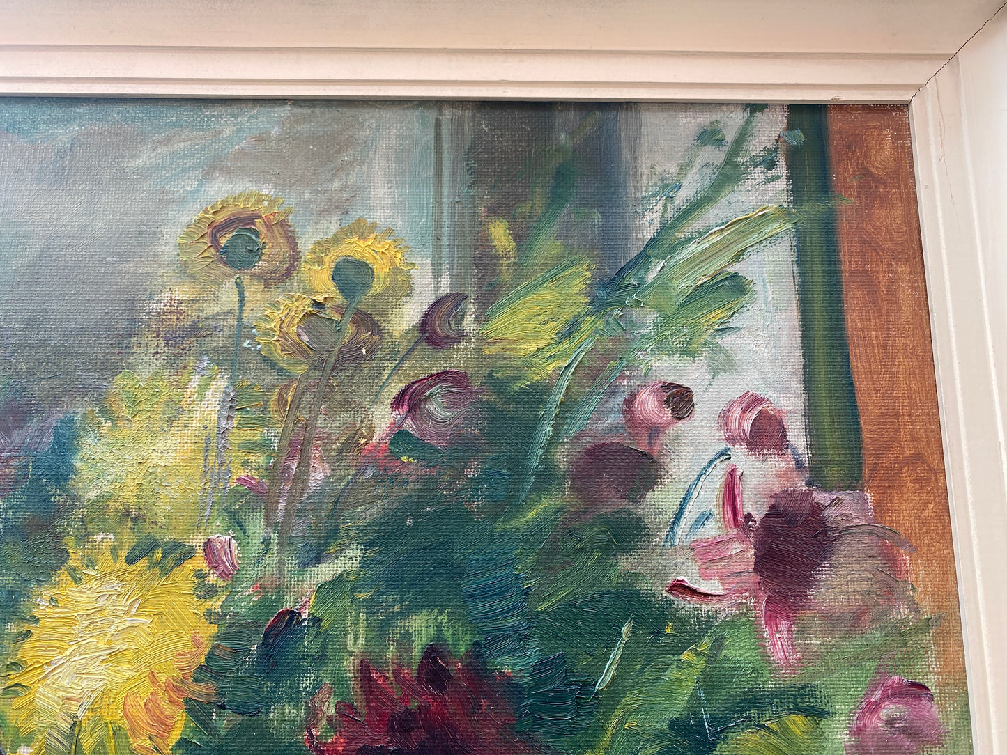 Mid 20th Century Continental School 'Flowers in Vase' - Framed Oil on Canvas