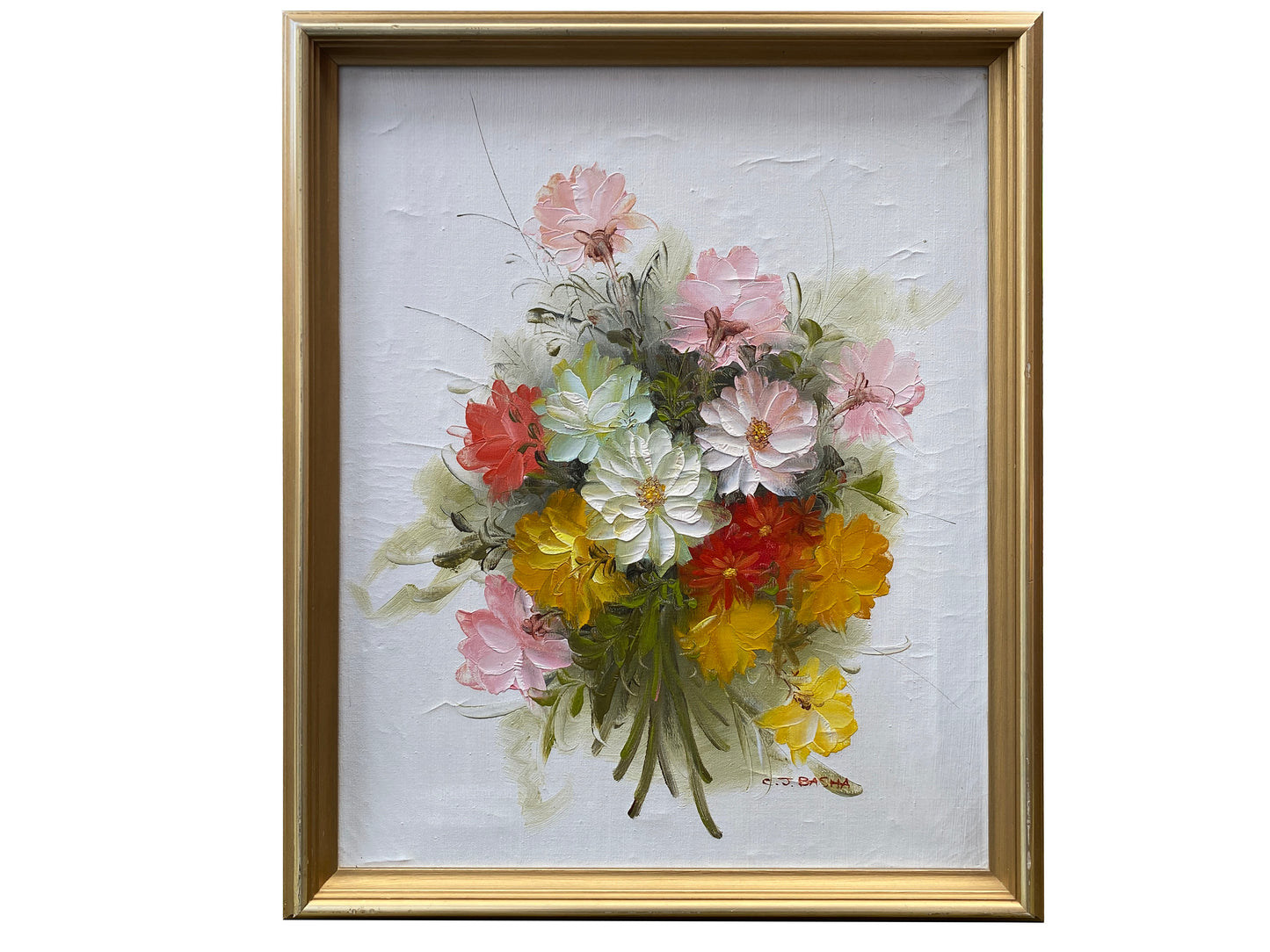 Mid 20th Century Continental School - A Colourful Bouquet - Framed Oil on Canvas