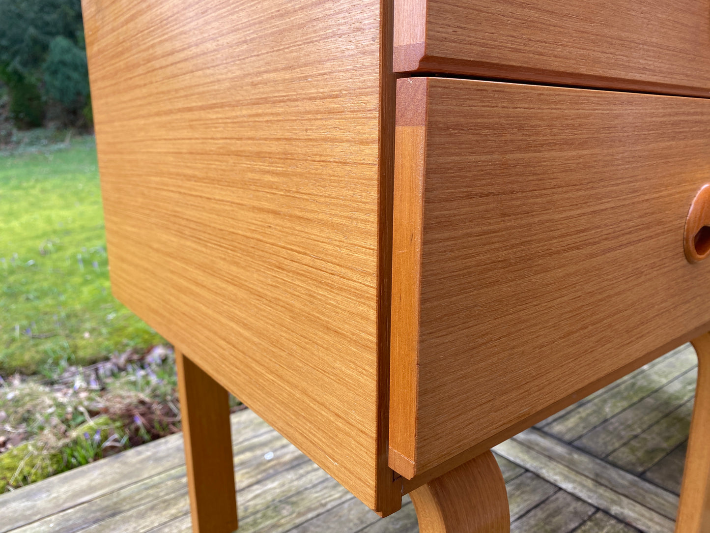 Pair of vintage night stands/bedside tables in Teak by Schreiber 1970s