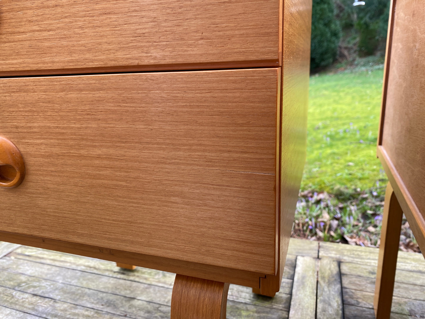 Pair of vintage night stands/bedside tables in Teak by Schreiber 1970s