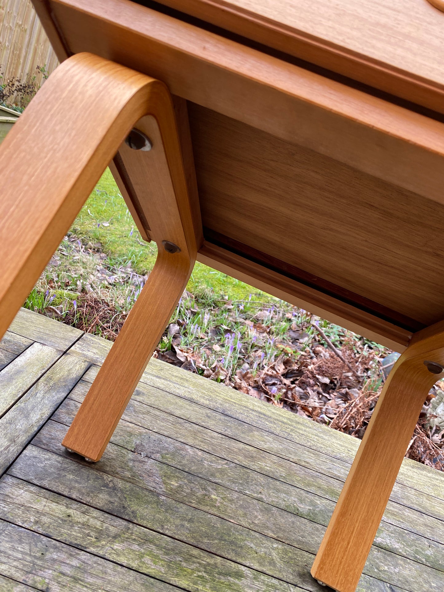 Pair of vintage night stands/bedside tables in Teak by Schreiber 1970s