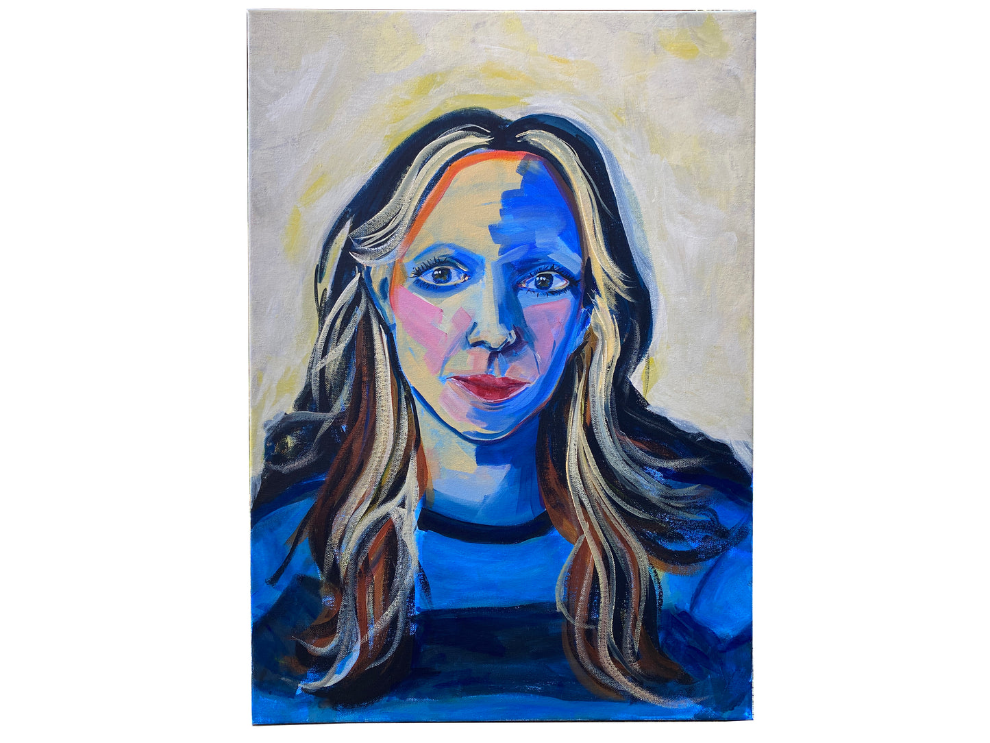 Acrylic on Canvas - Contemporary Artwork 'Kate feeling Blue' Artist AH