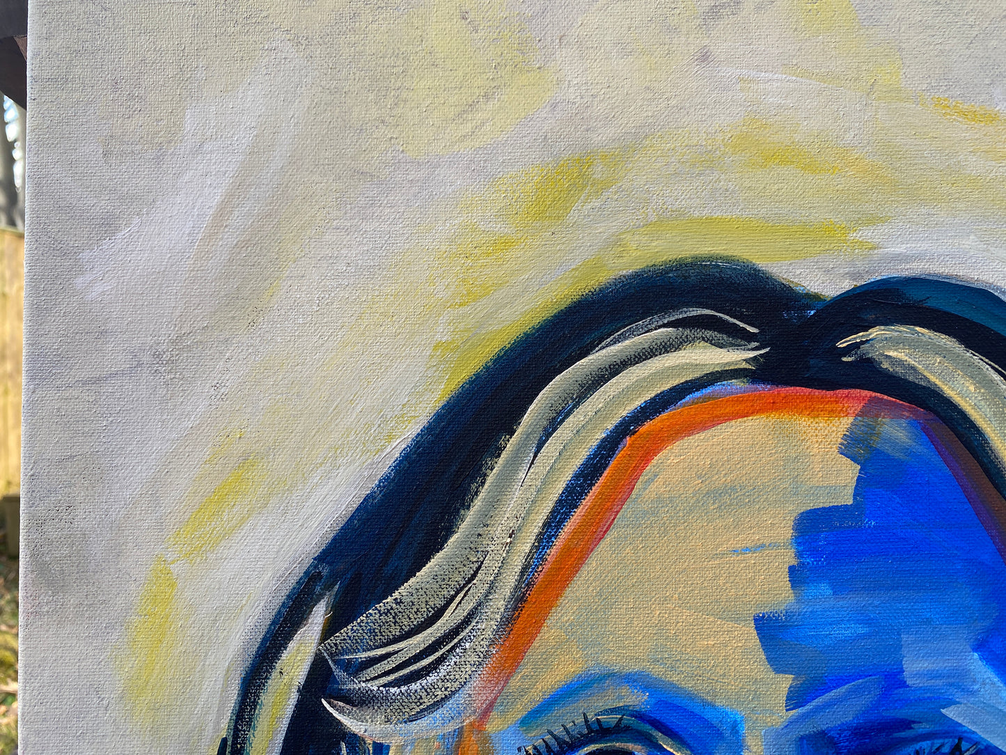 Acrylic on Canvas - Contemporary Artwork 'Kate feeling Blue' Artist AH