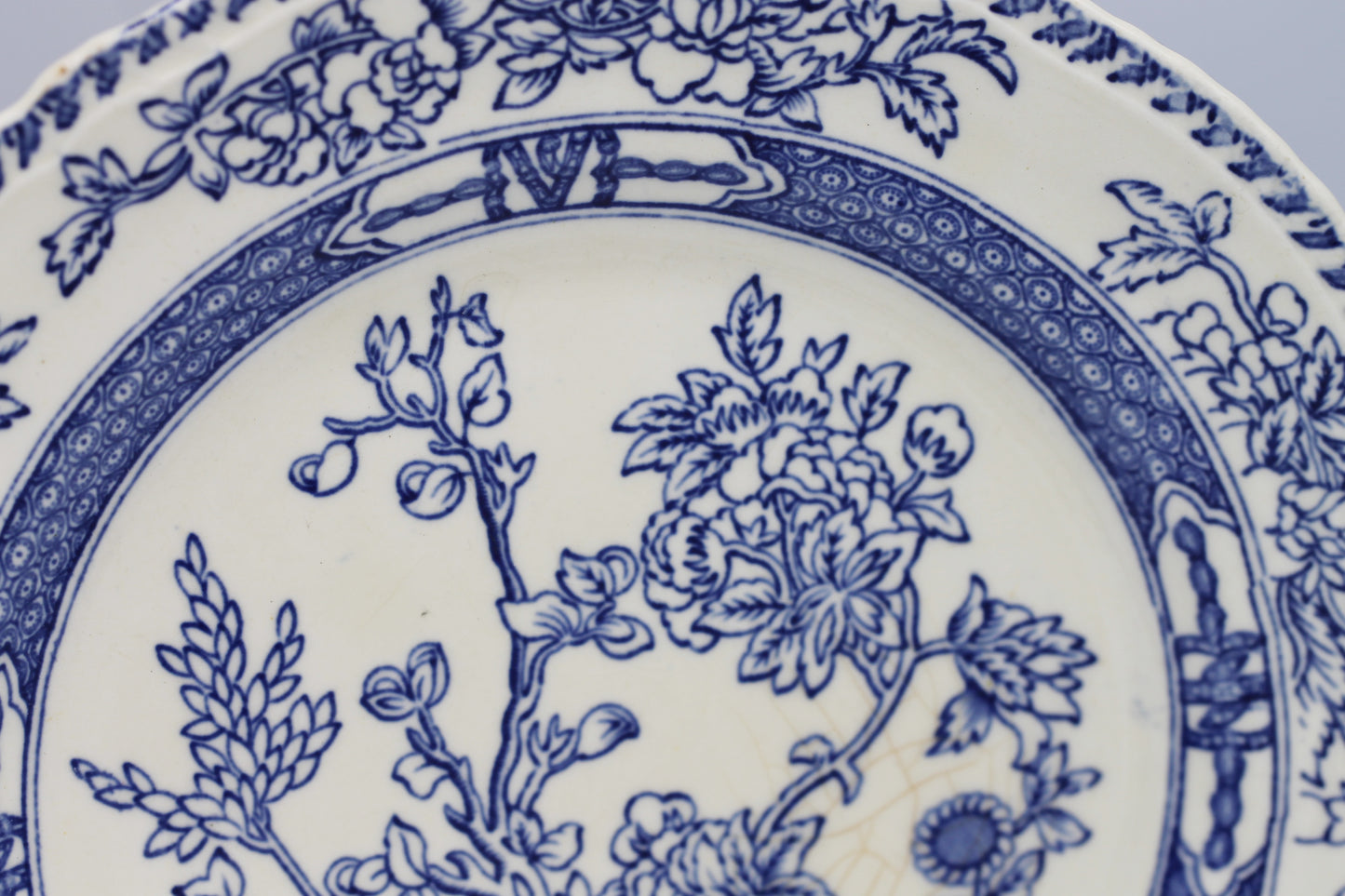 Vintage Alfred Meakin Side Plates in Blue and White Floral Oriental Design c1937