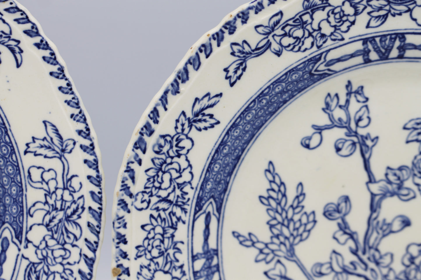 Vintage Alfred Meakin Side Plates in Blue and White Floral Oriental Design c1937