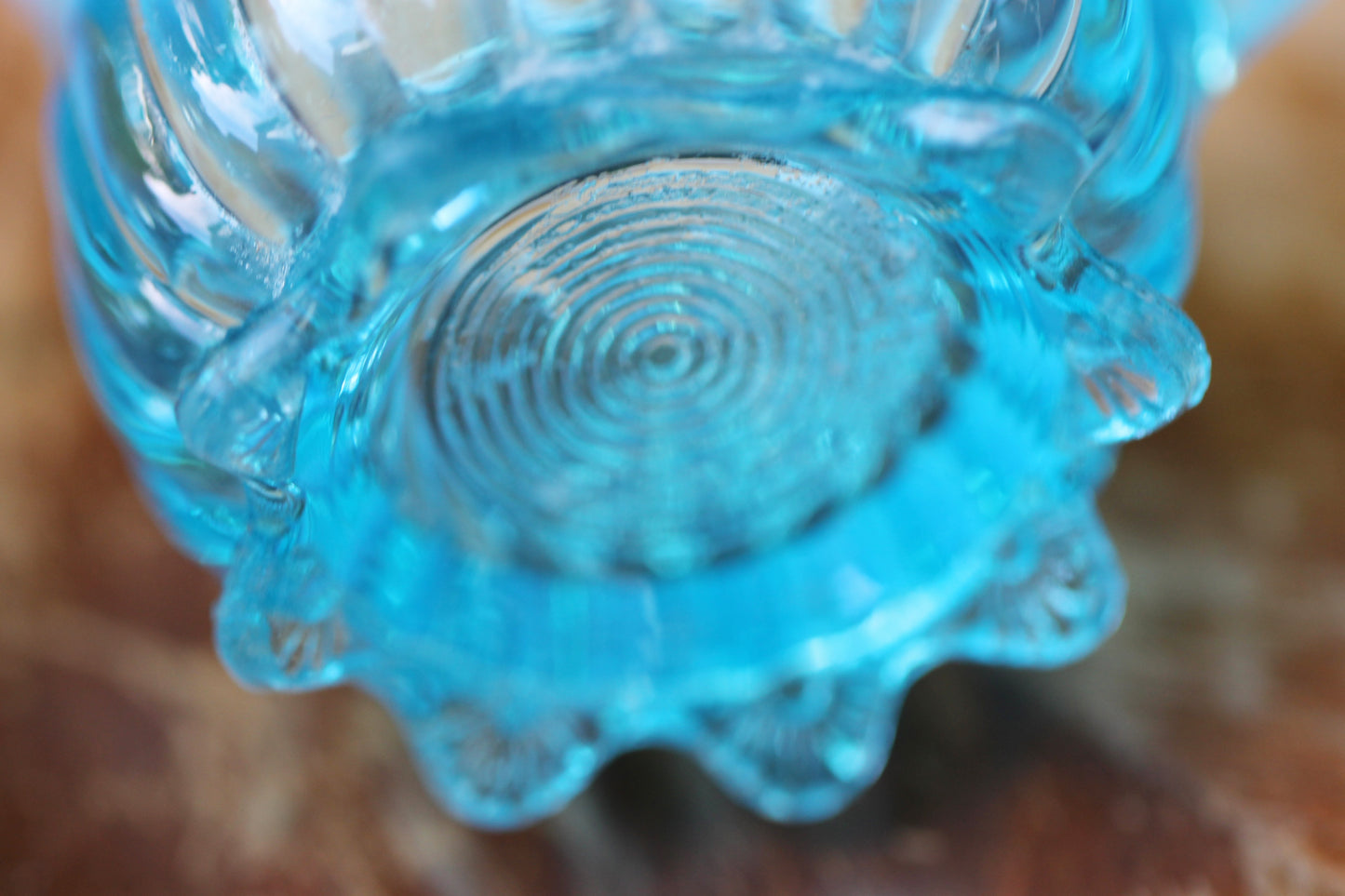 c1900 Victorian British Davidson Glass Lady Caroline Open Sugar Bowl and Jug in Blue Pearline