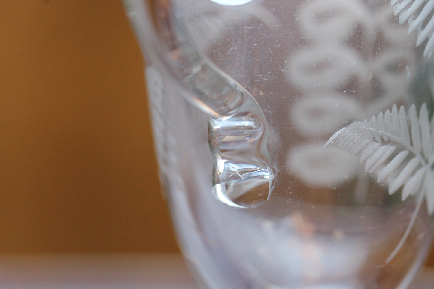 Georgian Glass Custard Cup c1820 with Etched Barley Hops