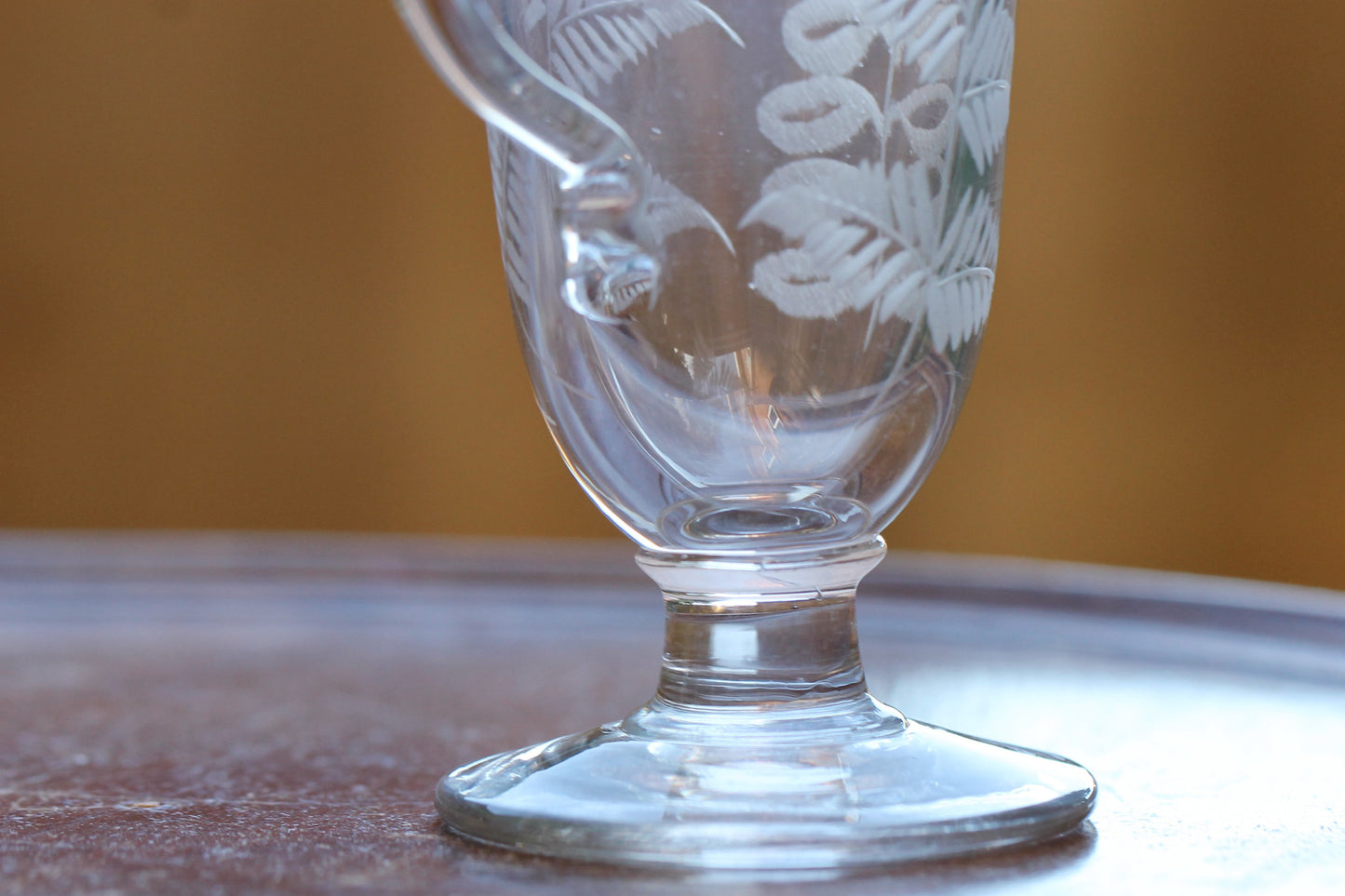 Georgian Glass Custard Cup c1820 with Etched Barley Hops