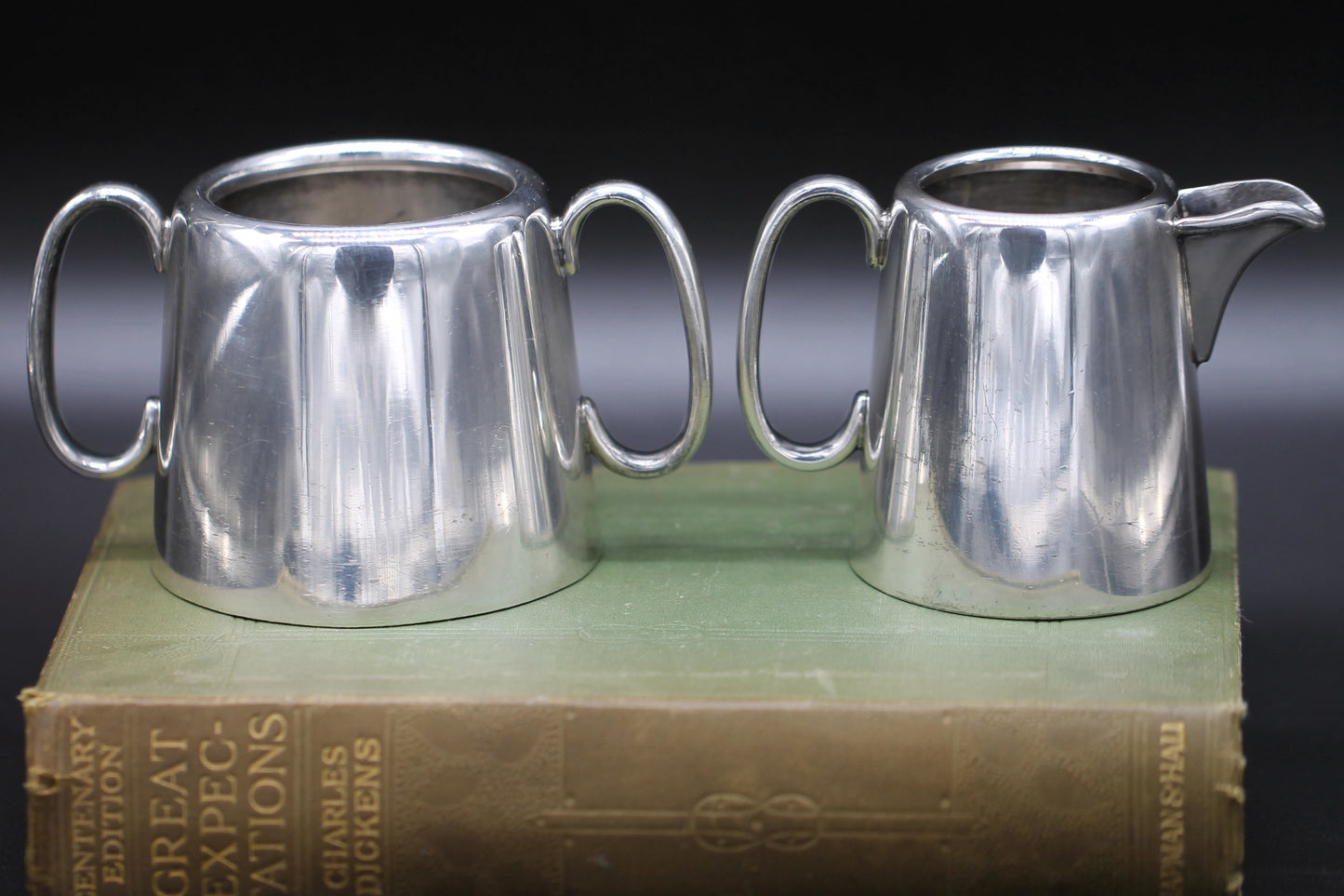 Cooper Brothers and Sons Antique English Victorian Silver Plated Creamer & Sugar Bowl c1890