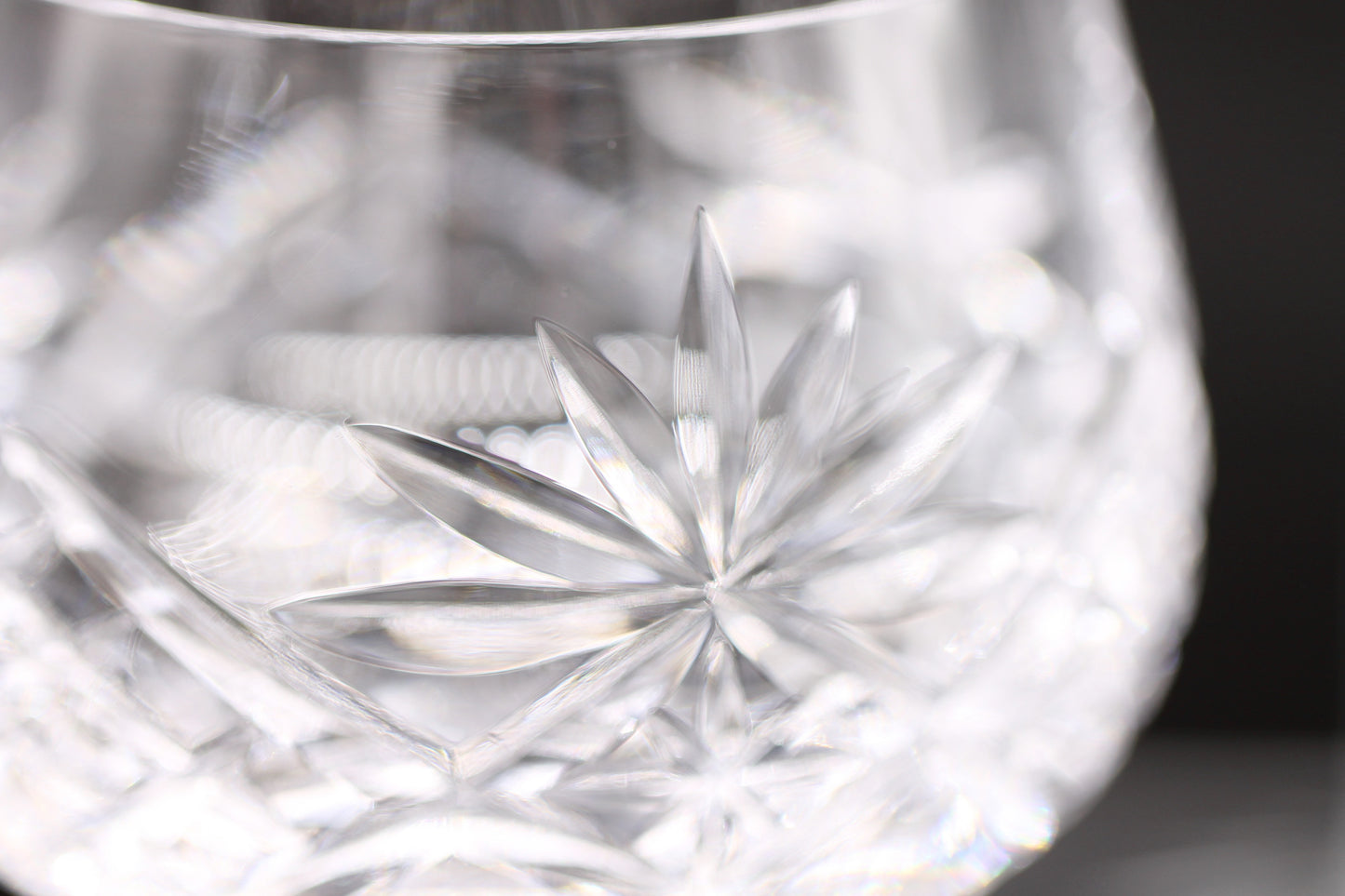 Set of Four Vintage Clear Crystal Long Stemmed Wine / Hock Glasses c1960