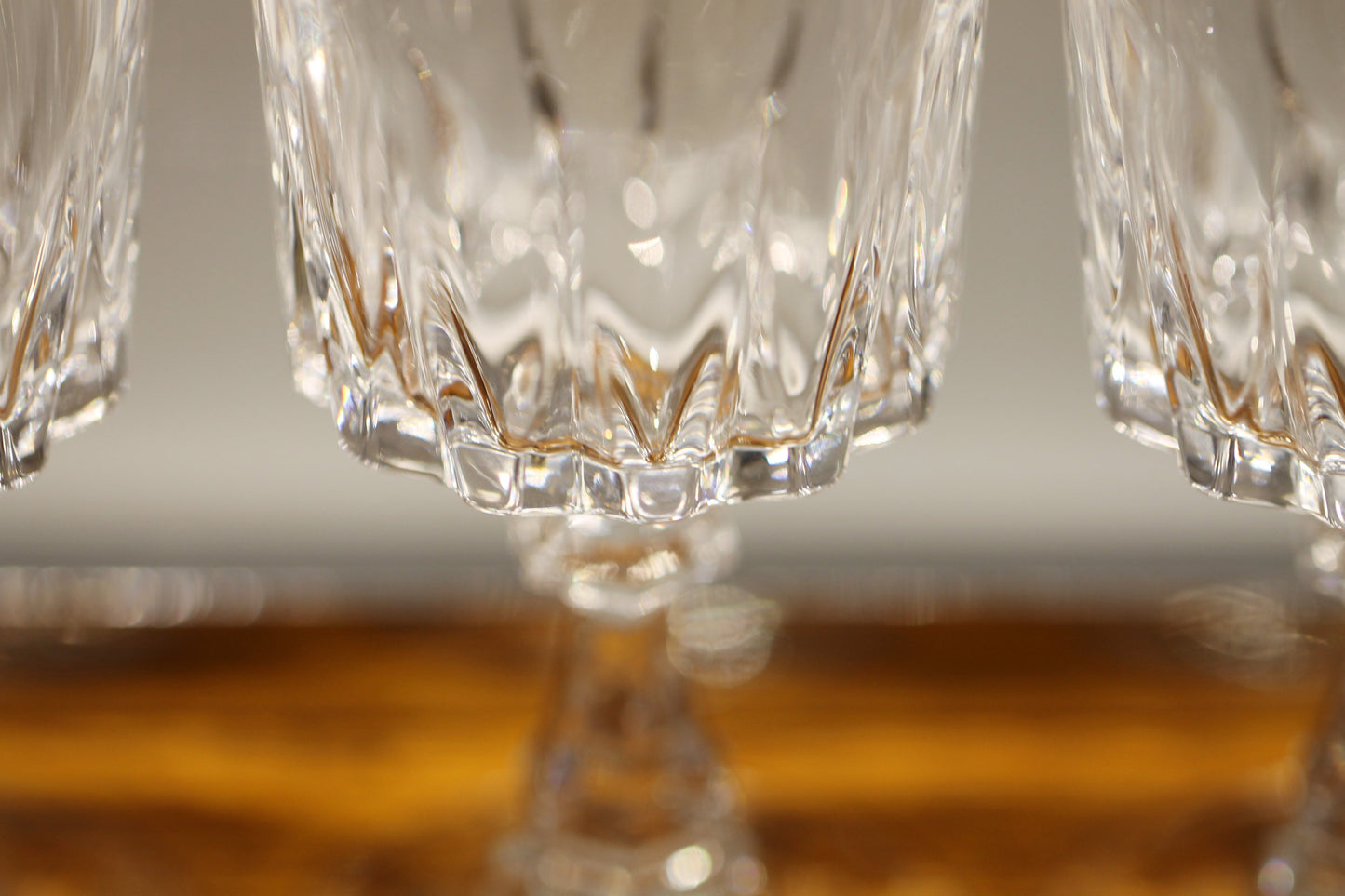 Set of Six Vintage White Wine Louvre by Cristal D'Arques-Durand c1980s