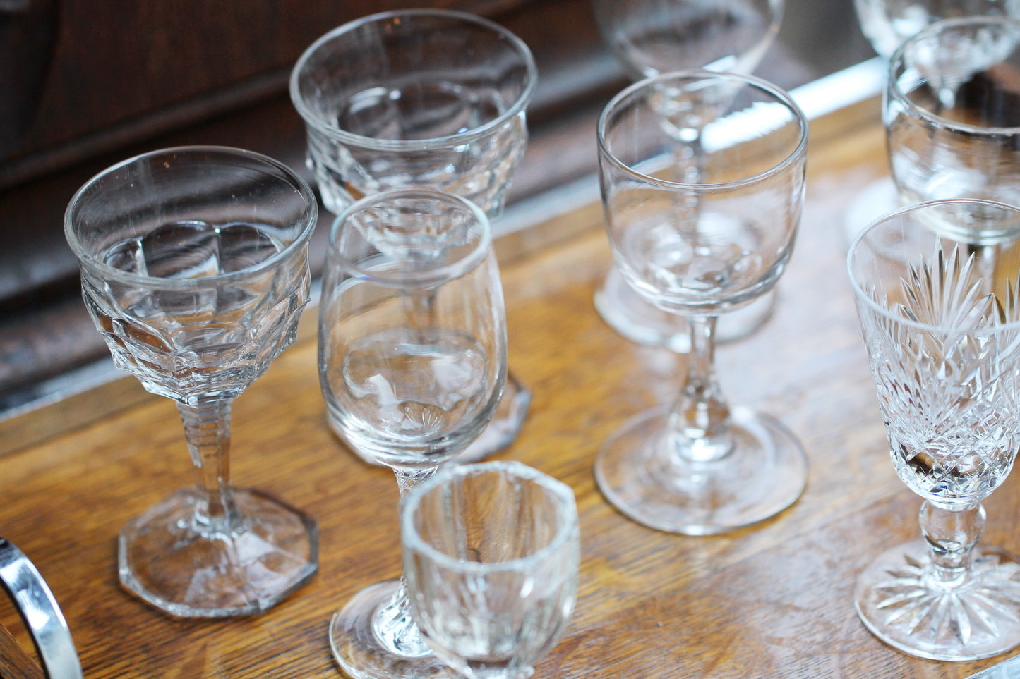 A Harlequin Set of 10 various Liquear / Sherry / Cordial Glasses c1940/1950s