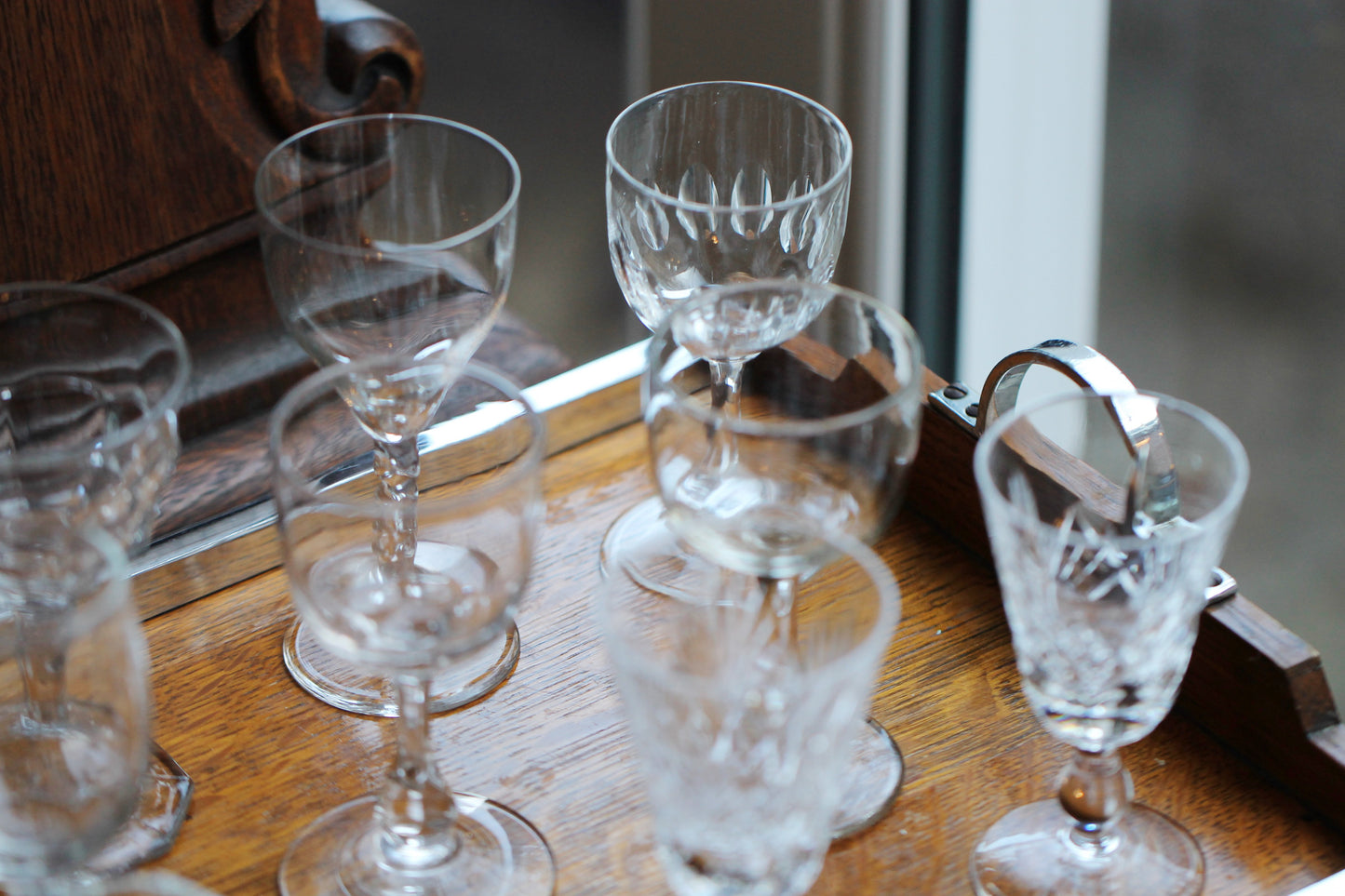 A Harlequin Set of 10 various Liquear / Sherry / Cordial Glasses c1940/1950s