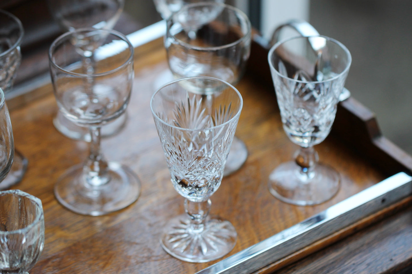 A Harlequin Set of 10 various Liquear / Sherry / Cordial Glasses c1940/1950s