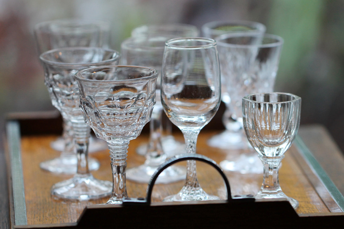 A Harlequin Set of 10 various Liquear / Sherry / Cordial Glasses c1940/1950s