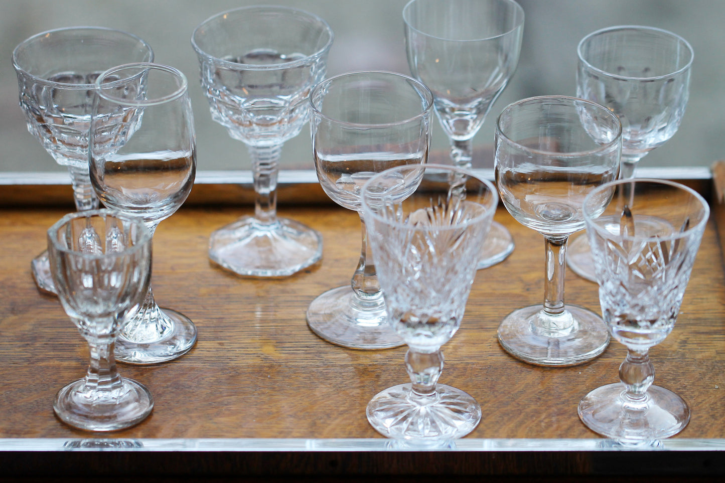 A Harlequin Set of 10 various Liquear / Sherry / Cordial Glasses c1940/1950s