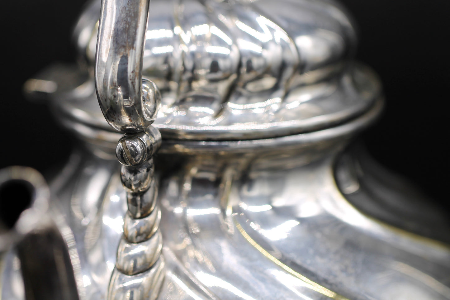 Large Early Victorian Silver Plated Tea Kettle on Stand c1850