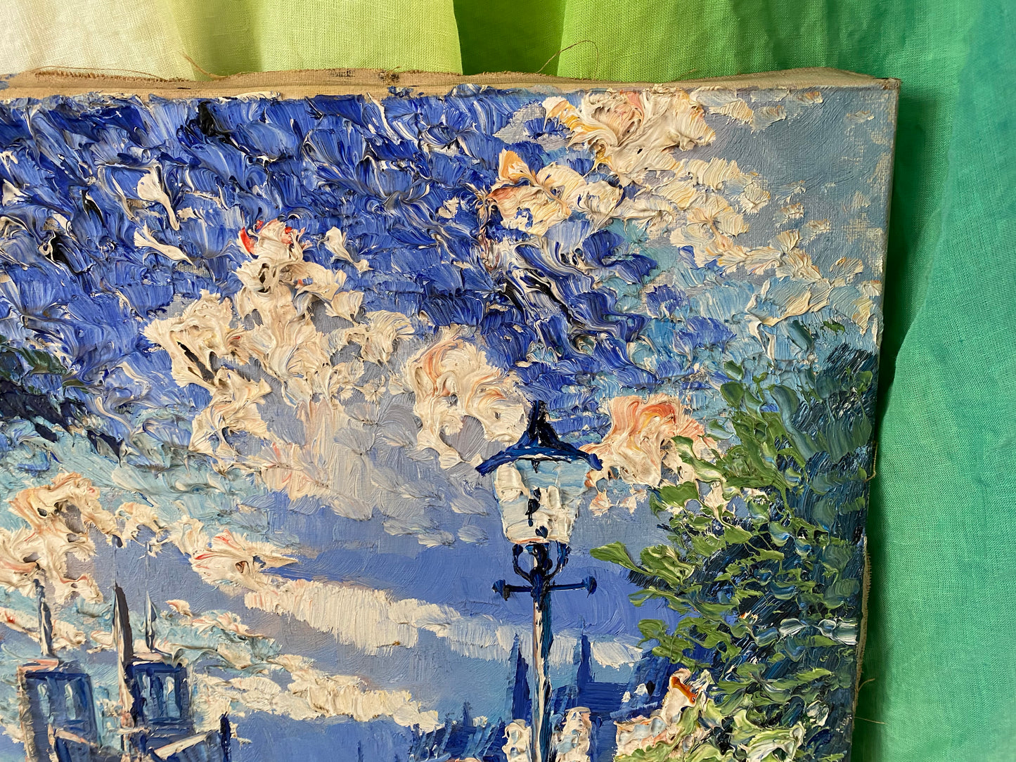 Mid 20th Century View of Notre Dame Cathedral Oil on Canvas Signed P. Dupont