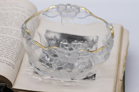 Vintage MIKASA Walther Carman Satin Rose Crystal Bowl